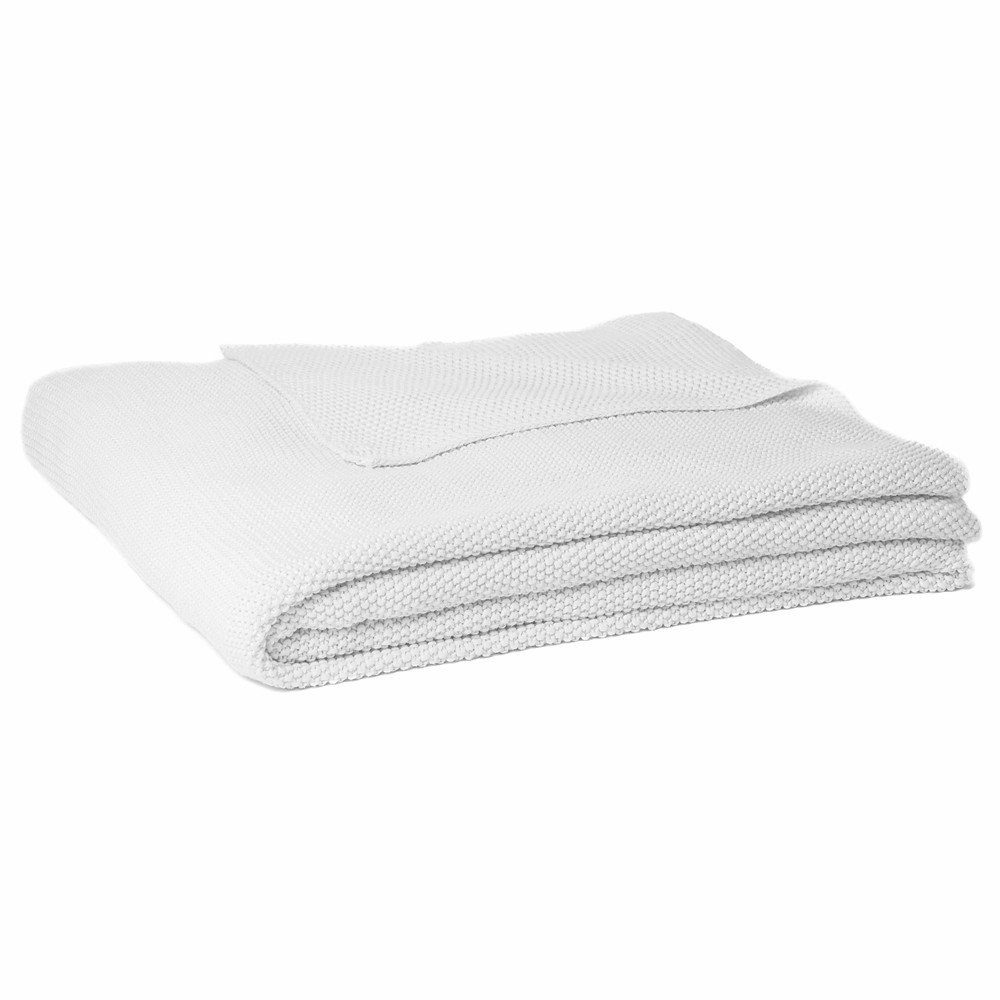 Charly white knit blanket